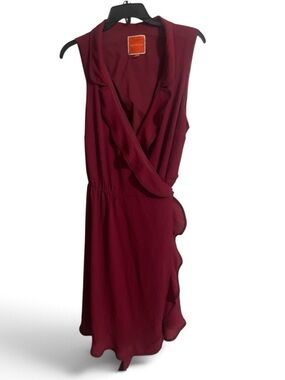 ModCloth sleeveless burgundy wrap dress